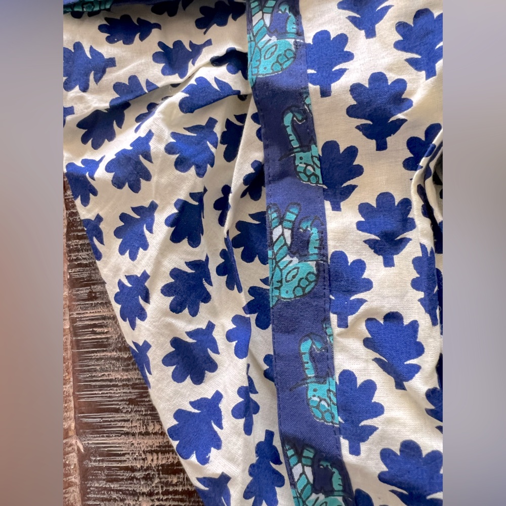 Like New Indian Blue and White Printed Dhoti Kurta - Picture 3 of 6